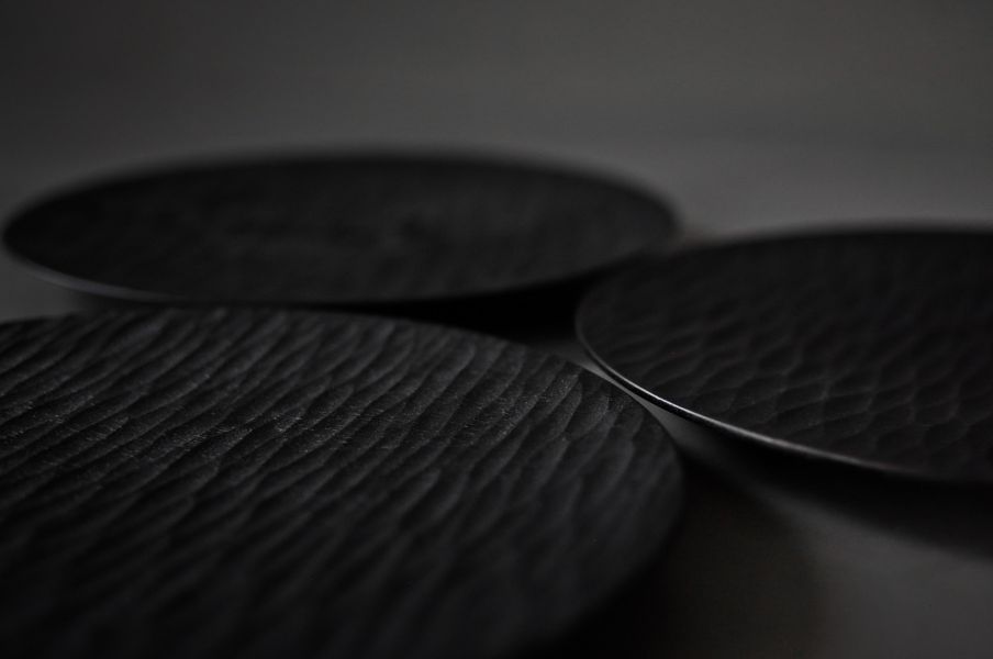 手感水紋圓盤_黑色生漆 