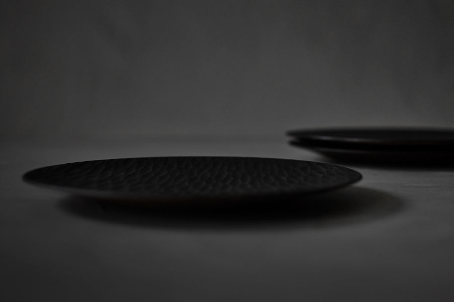 手感水紋圓盤_黑色生漆 