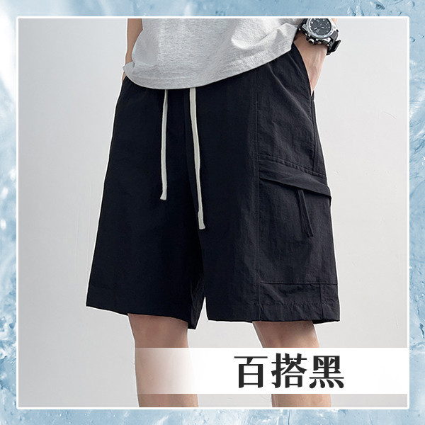 【Street+】新潮流速乾冰絲工裝短褲 