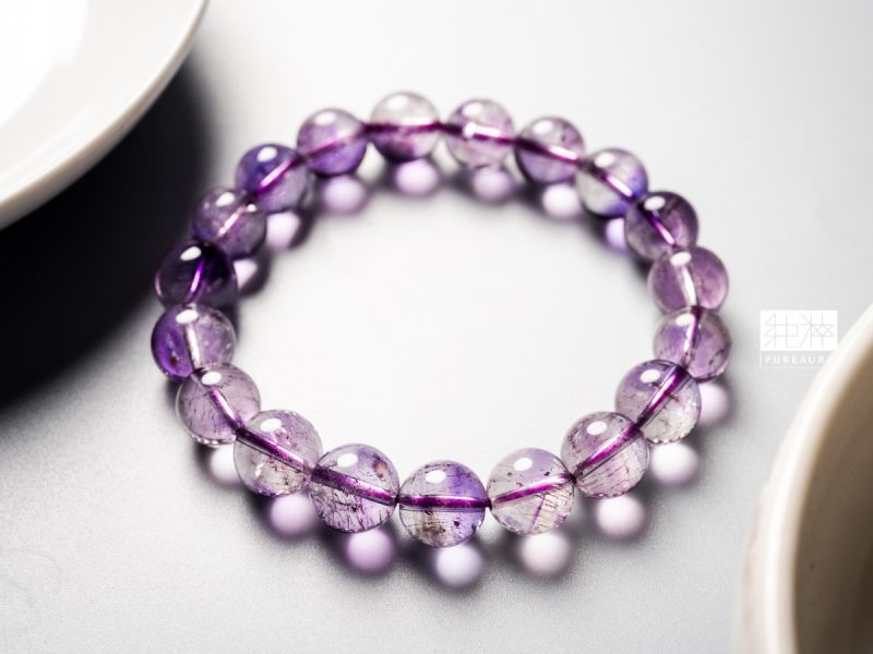 直播-頂級天然紫水晶超七手珠 紫水晶、超七
