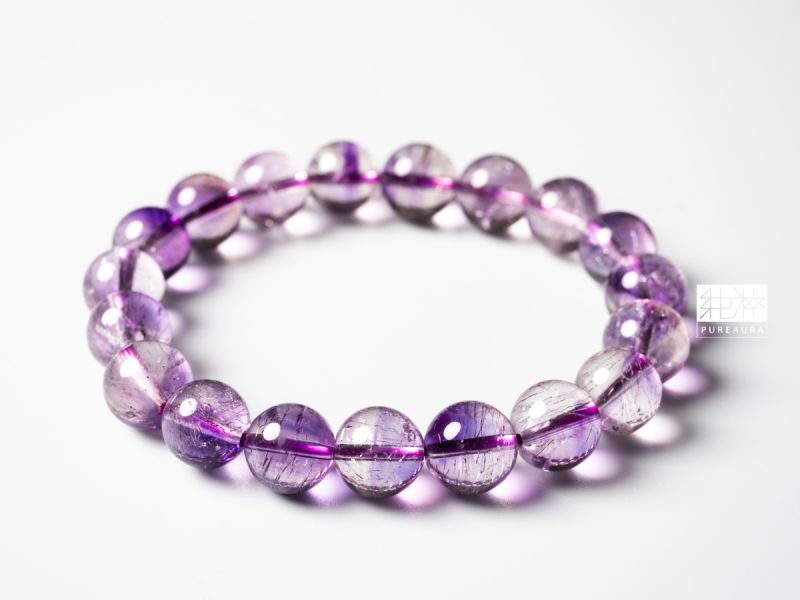 直播-頂級天然紫水晶超七手珠 紫水晶、超七