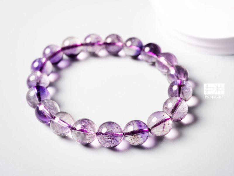 直播-頂級天然紫水晶超七手珠 紫水晶、超七