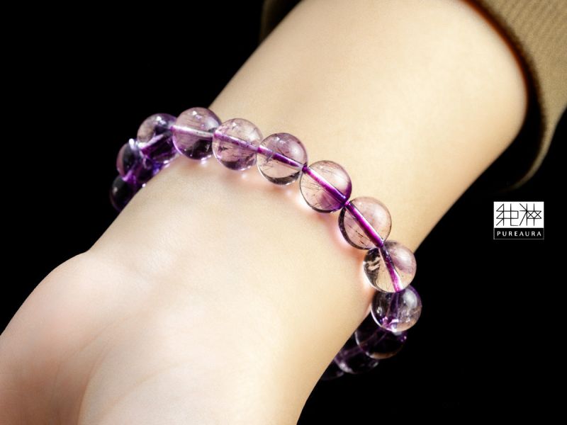 直播-頂級天然紫水晶超七手珠 紫水晶、超七