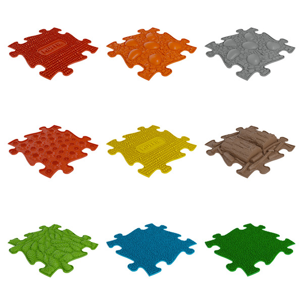 MUFFIK 觸覺探索步道-綜合 拼圖型地墊, 幼兒觸覺地墊, 觸覺感官發展, 感統遊戲墊, 感統訓練器材, 職能治療推薦, 平衡發展玩具, 感官探索, 兒童體能訓練, MUFFIK地墊