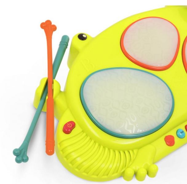 美國B.TOYS Rabitt-tat-tat 蛙聲道電子鼓 美國B.TOYS,電子鼓,饒舌蛙,科育,聲光教具,幼兒教具,高雄教具,教具廠商