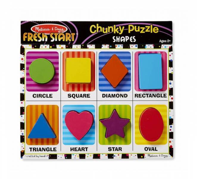 美國 Melissa & Doug 厚片拼圖-形狀 厚片拼圖,認識形狀,美國Melissa & Doug,拼圖教具