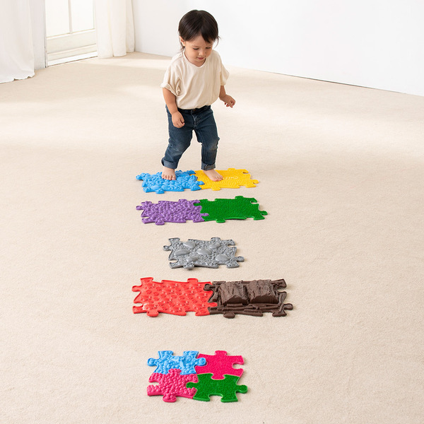 MUFFIK 觸覺探索步道-基礎 拼圖型地墊, 幼兒觸覺地墊, 觸覺感官發展, 感統遊戲墊, 感統訓練器材, 職能治療推薦, 平衡發展玩具, 感官探索, 兒童體能訓練, MUFFIK地墊