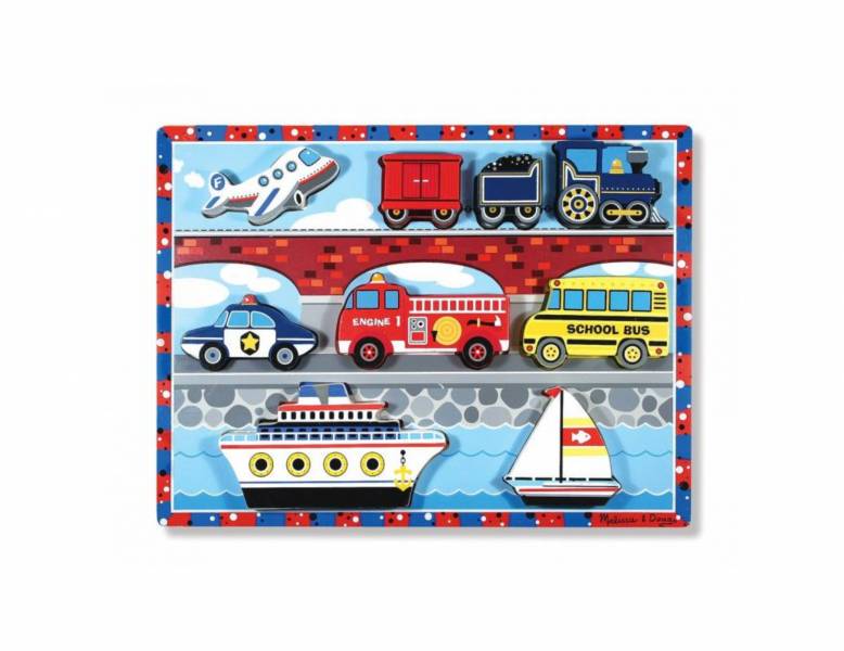 美國Melissa & Doug厚片拼圖-海洋交通工具 美國Melissa & Doug,厚片拼圖,陸海空交通工具