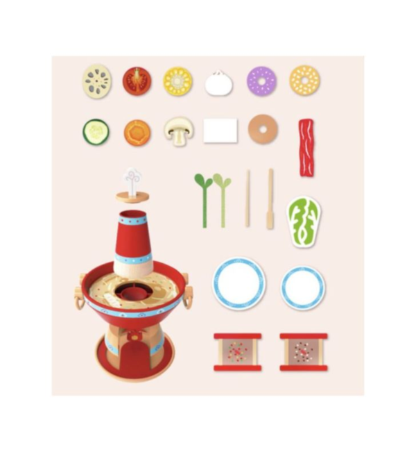 Classic World 紫禁祥雲火鍋 Classic World 火鍋組, 兒童火鍋玩具, 飲食文化學習, 木製扮家家酒, 火鍋角色扮演, 幼兒餐桌遊戲, 食育玩具, 故宮聯名玩具, 兒童角色扮演, 廚房玩具