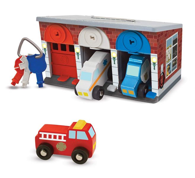 美國Melissa & Doug 車輛對應開鎖 開鎖,顏色配對,車庫,Melissa & Doug