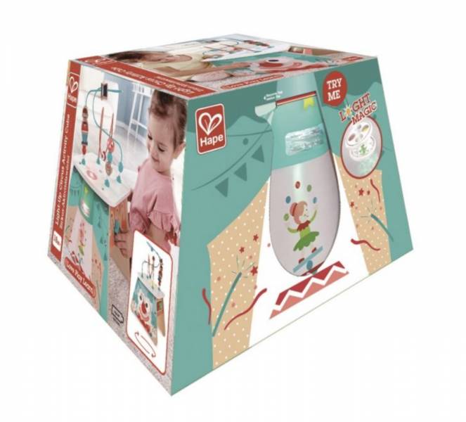 Hape多功能小丑馬戲團繞珠台 精細動作,空間認知,積木串珠