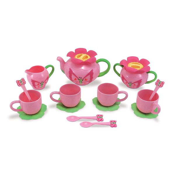 美國Melissa ＆ Doug蝴蝶花園茶具組 Melissa ＆ Doug,蝴蝶花園,茶具,快樂禔,下午茶教具,扮演角