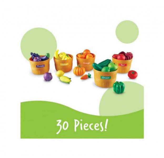 美國Learning Resources蔬菜農場 水果教具,角色扮演,顏色分類,香蕉,蘋果,蔬菜