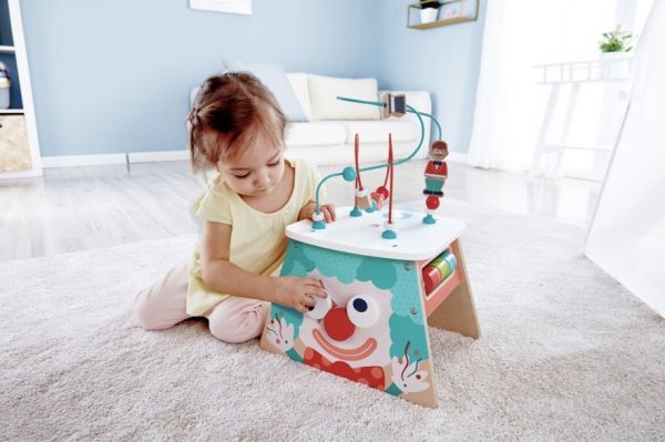 Hape多功能小丑馬戲團繞珠台 精細動作,空間認知,積木串珠