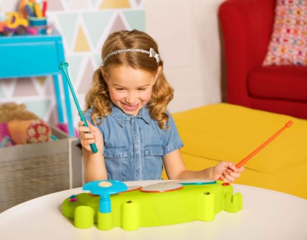 美國B.TOYS Rabitt-tat-tat 蛙聲道電子鼓 美國B.TOYS,電子鼓,饒舌蛙,科育,聲光教具,幼兒教具,高雄教具,教具廠商