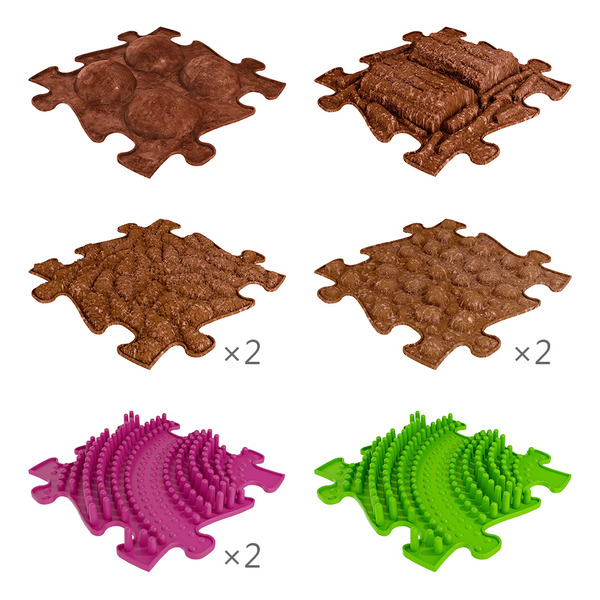 MUFFIK 觸覺探索步道-皇家 拼圖型地墊, 幼兒觸覺地墊, 觸覺感官發展, 感統遊戲墊, 感統訓練器材, 職能治療推薦, 平衡發展玩具, 感官探索, 兒童體能訓練, MUFFIK地墊