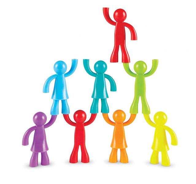 美國Learning Resources彩色建築工人 建築工人玩具,顏色分類遊戲,兒童計數學習,幼兒手部肌肉訓練,拼插堆疊,學前教育,創意學習玩具,數學概念發展,親子互動,感覺統合