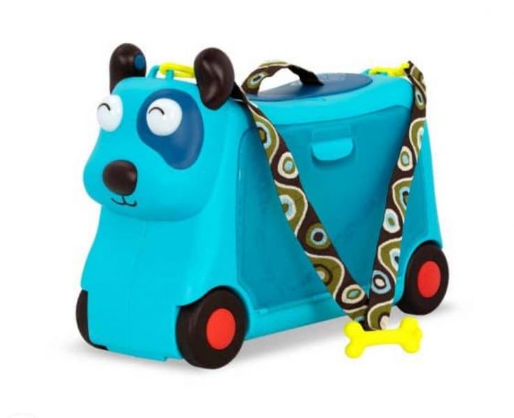 美國B.Toys 小獵犬沃菲行李箱 美國B.Toys,兒童行李箱,可坐行李箱,博客來,科育,感覺統合,幼兒教具