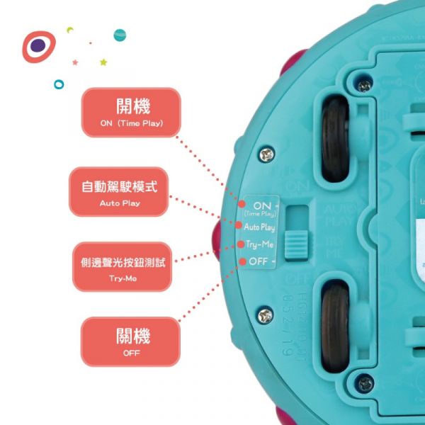 美國B.toys 迴轉遙控車-呱呱撞火星(顏色隨機出貨) 美國B.toys,迴轉遙控車,呱呱撞火星,幼兒遙控車,聲光效果刺激