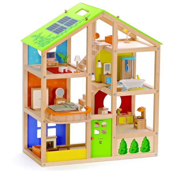 HAPE 我的四季小屋（含家具） 四季小屋,木製娃娃屋,角色扮演玩具,家庭遊戲,兒童家家酒,創意佈置,兒童社交發展,學前教育玩具