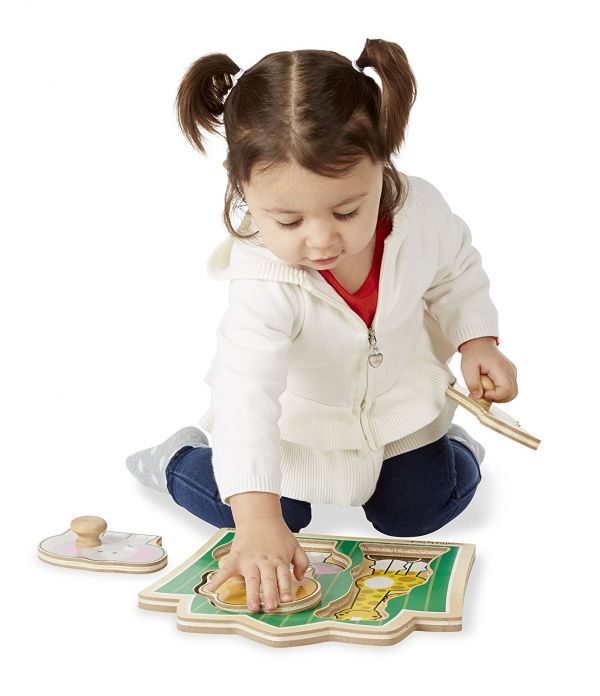 美國 Melissa & Doug幼幼手把拼圖-野生動物 幼幼手把,華森葳,Melissa & Doug,長頸鹿