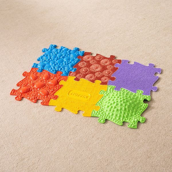 MUFFIK 觸覺探索步道-柔軟 拼圖型地墊, 幼兒觸覺地墊, 觸覺感官發展, 感統遊戲墊, 感統訓練器材, 職能治療推薦, 平衡發展玩具, 感官探索, 兒童體能訓練, MUFFIK地墊