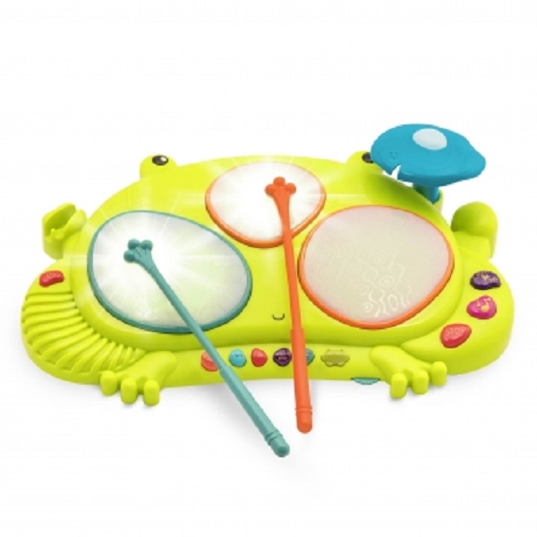 美國B.TOYS Rabitt-tat-tat 蛙聲道電子鼓 美國B.TOYS,電子鼓,饒舌蛙,科育,聲光教具,幼兒教具,高雄教具,教具廠商
