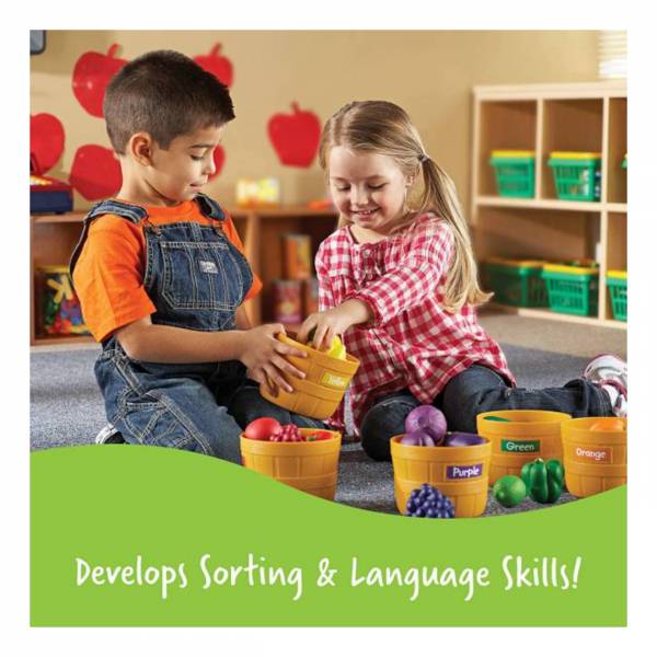 美國Learning Resources蔬菜農場 水果教具,角色扮演,顏色分類,香蕉,蘋果,蔬菜