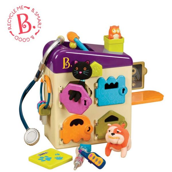 美國 B.Toys 毛小孩寵物診所 寵物診所,幼兒教具,配對鎖匙,B.TOYS,兒童教具,科育