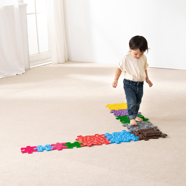 MUFFIK 觸覺探索步道-基礎 拼圖型地墊, 幼兒觸覺地墊, 觸覺感官發展, 感統遊戲墊, 感統訓練器材, 職能治療推薦, 平衡發展玩具, 感官探索, 兒童體能訓練, MUFFIK地墊