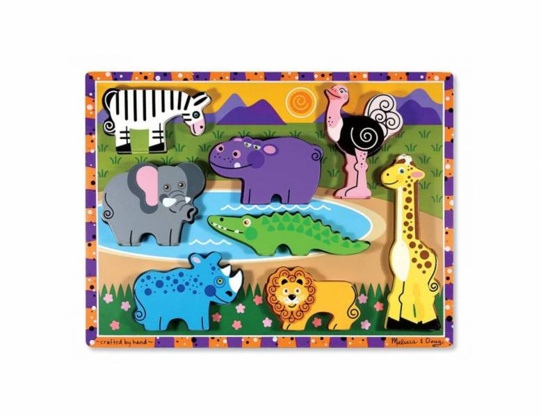 美國Melissa & Doug 厚片拼圖-野生動物 Melissa & Doug,厚片拼圖,野生動物