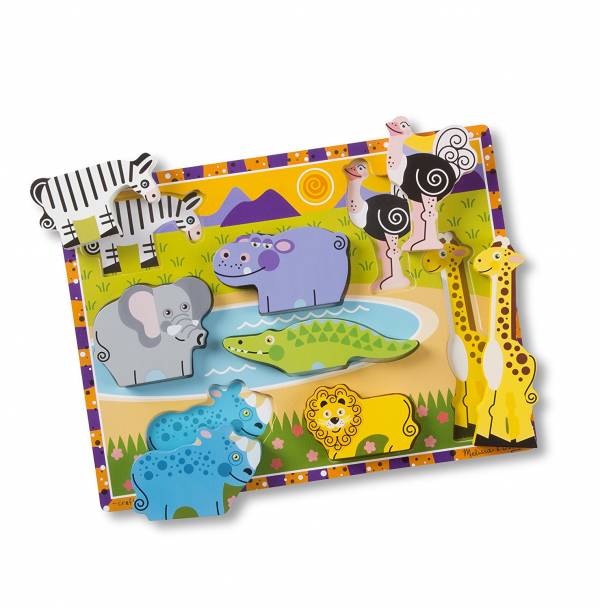 美國Melissa & Doug 厚片拼圖-野生動物 Melissa & Doug,厚片拼圖,野生動物