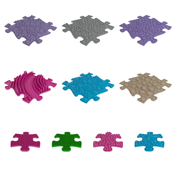 MUFFIK 觸覺探索步道-綜合 拼圖型地墊, 幼兒觸覺地墊, 觸覺感官發展, 感統遊戲墊, 感統訓練器材, 職能治療推薦, 平衡發展玩具, 感官探索, 兒童體能訓練, MUFFIK地墊