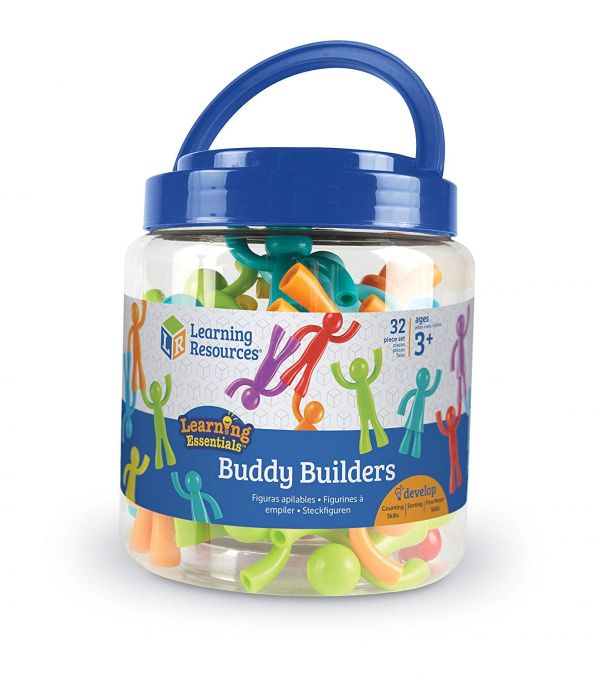 美國Learning Resources彩色建築工人 建築工人玩具,顏色分類遊戲,兒童計數學習,幼兒手部肌肉訓練,拼插堆疊,學前教育,創意學習玩具,數學概念發展,親子互動,感覺統合