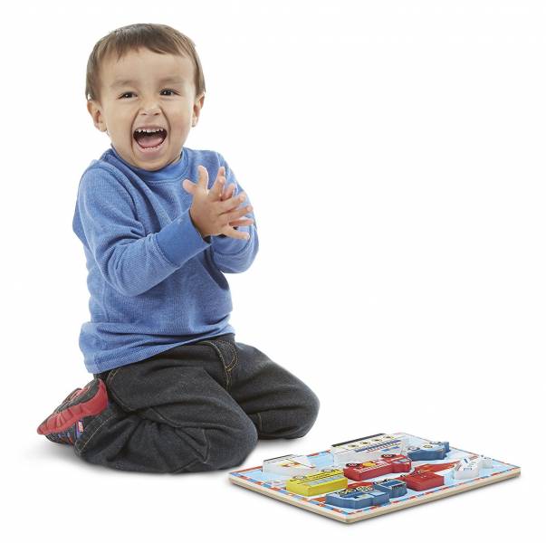 美國Melissa & Doug厚片拼圖-海洋交通工具 美國Melissa & Doug,厚片拼圖,陸海空交通工具