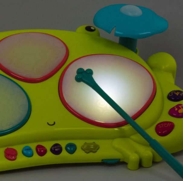 美國B.TOYS Rabitt-tat-tat 蛙聲道電子鼓 美國B.TOYS,電子鼓,饒舌蛙,科育,聲光教具,幼兒教具,高雄教具,教具廠商