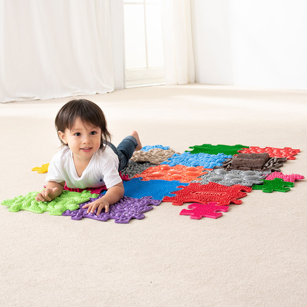 MUFFIK 觸覺探索步道-綜合 拼圖型地墊, 幼兒觸覺地墊, 觸覺感官發展, 感統遊戲墊, 感統訓練器材, 職能治療推薦, 平衡發展玩具, 感官探索, 兒童體能訓練, MUFFIK地墊