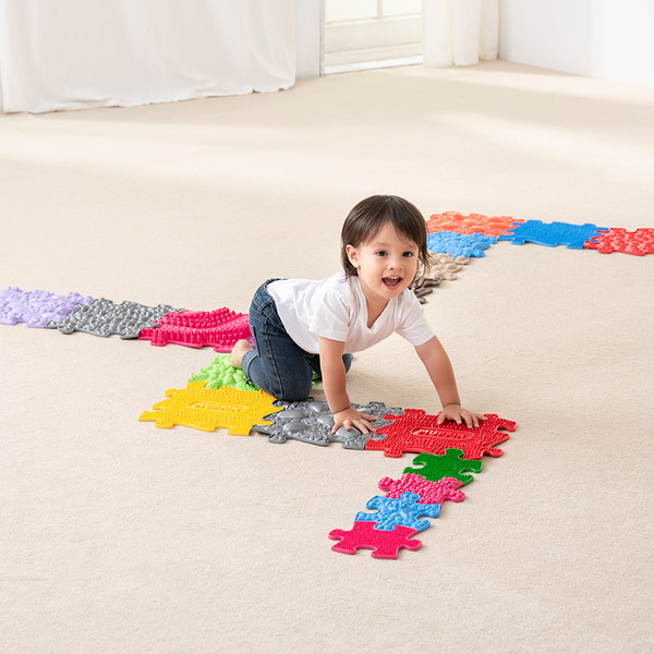 MUFFIK 觸覺探索步道-綜合 拼圖型地墊, 幼兒觸覺地墊, 觸覺感官發展, 感統遊戲墊, 感統訓練器材, 職能治療推薦, 平衡發展玩具, 感官探索, 兒童體能訓練, MUFFIK地墊