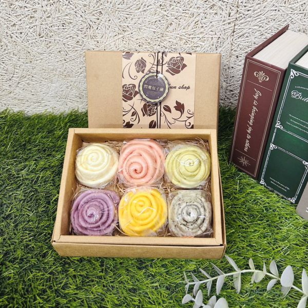【超越巔峰】玫瑰花饅頭禮盒6入 公益禮盒,玫瑰花饅頭,母親節禮盒,母親節,造型饅頭