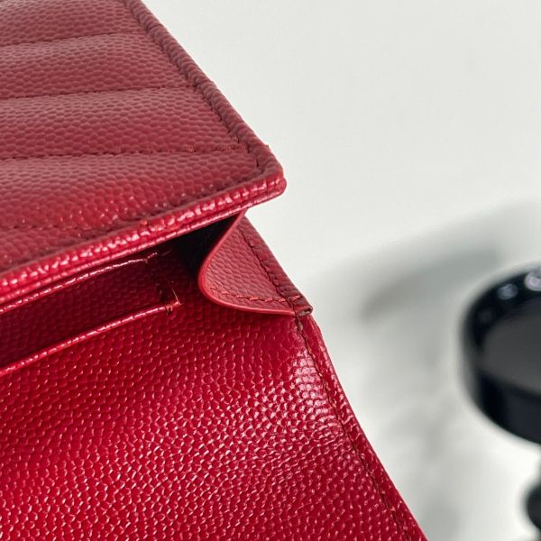 【分期0利率】YSL 粒面壓紋小型信封錢包【未使用閒置品】 