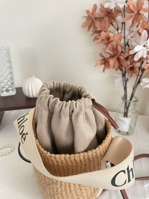 【分期0利率】Chloe 草編束口圓筒包【95成新】 