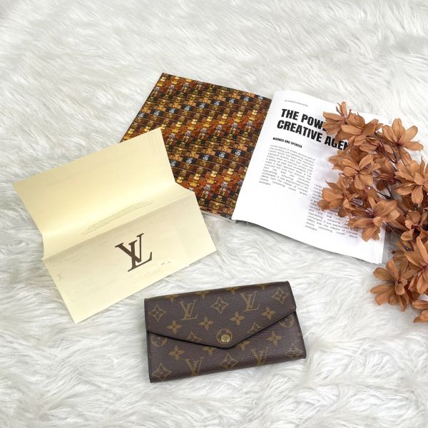 【12期0利率】 LV經典Monogram帆布Sarah長夾【9成新】 