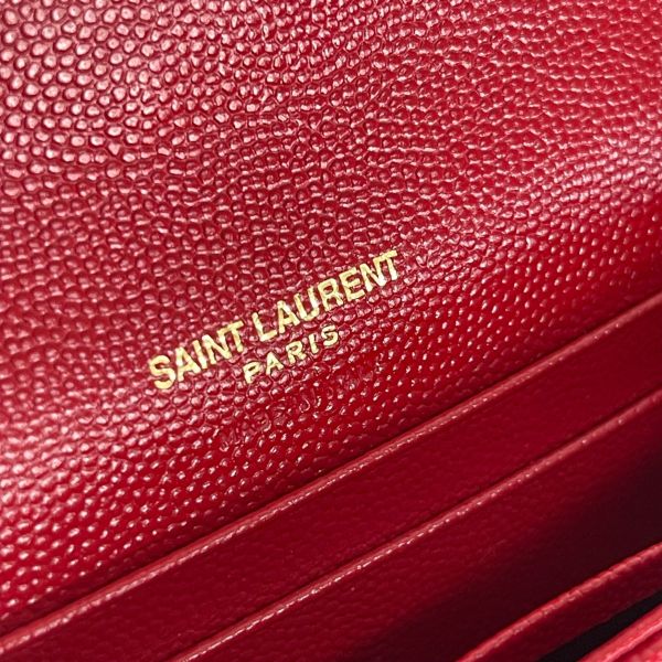 【分期0利率】YSL 粒面壓紋小型信封錢包【未使用閒置品】 