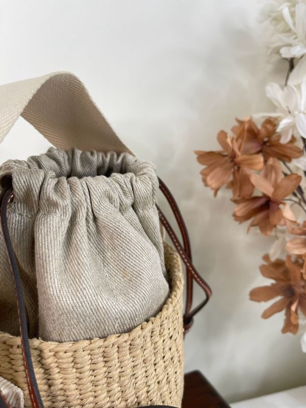 【分期0利率】Chloe 草編束口圓筒包【95成新】 