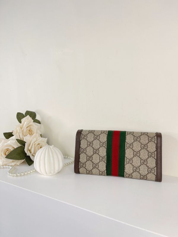 【分期0利率】GUCCI OPHIDIA 織帶扣式信封長夾 【9成新】 