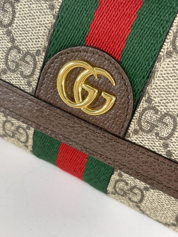 【分期0利率】GUCCI OPHIDIA 織帶扣式信封長夾 【9成新】 