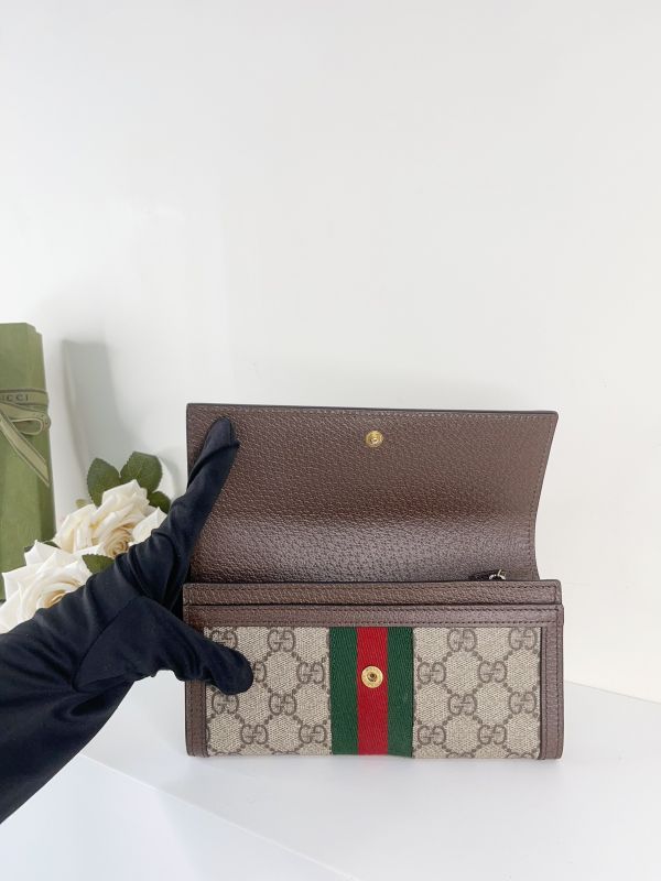 【分期0利率】GUCCI OPHIDIA 織帶扣式信封長夾 【9成新】 