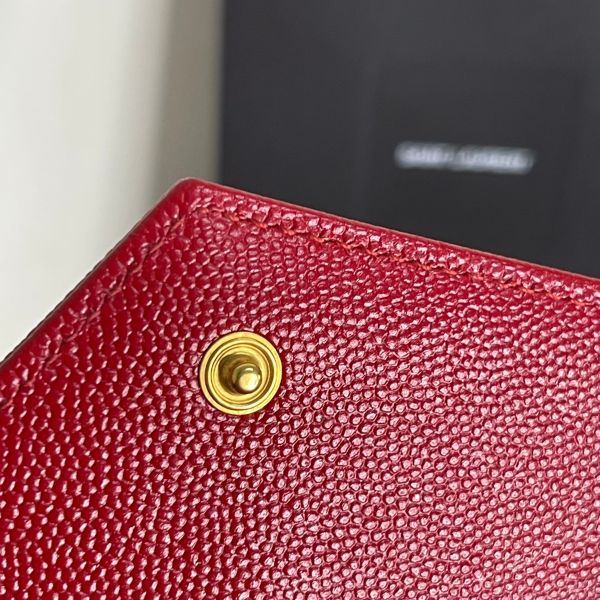 【分期0利率】YSL 粒面壓紋小型信封錢包【未使用閒置品】 