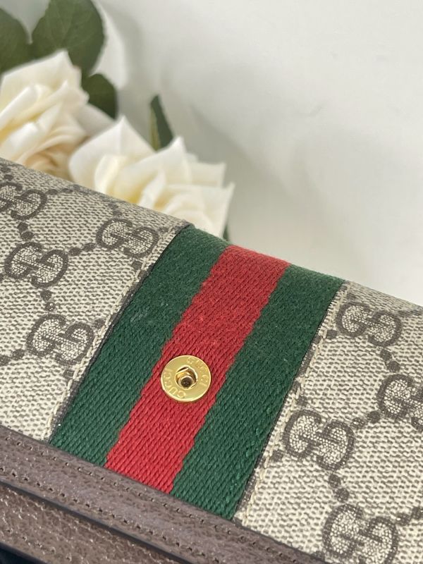 【分期0利率】GUCCI OPHIDIA 織帶扣式信封長夾 【9成新】 