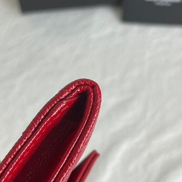 【分期0利率】YSL 粒面壓紋小型信封錢包【未使用閒置品】 